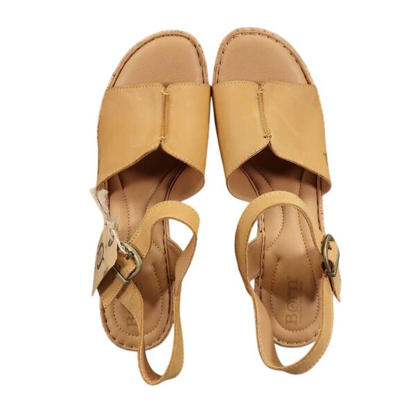 Born Shoes Women 11 Sandal Wedge Leather Ankle Strap Open Toe Agnio Cork Comfort - Picture 10 of 16